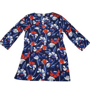 J Crew Woman’s Swimsuit coverup tunic in Blue and Red